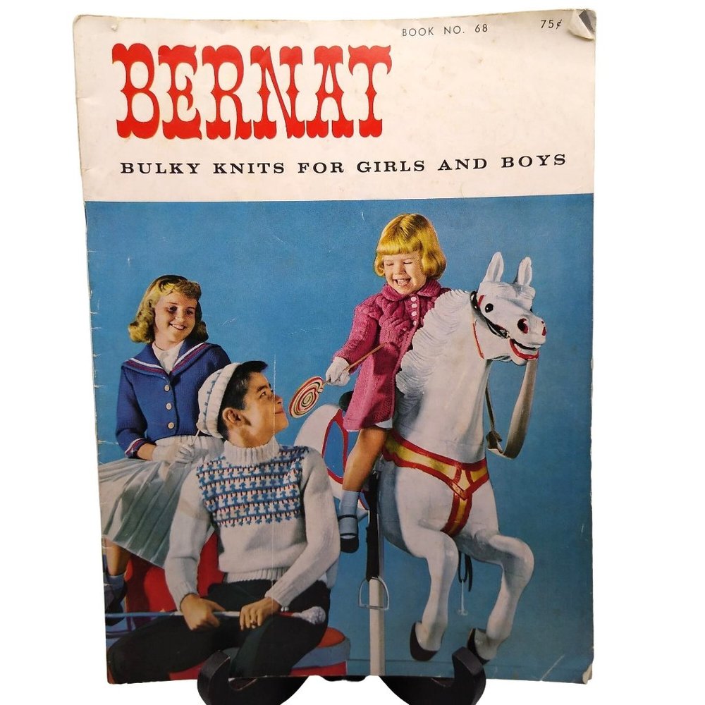 Vintage Knit Patterns and Instructions, Bernat Bulky Knits for Girls and Boys